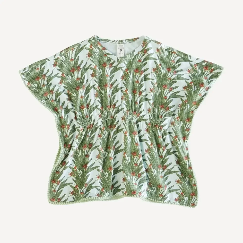 Kate Quinn Birds of Paradise Poncho Coverup Size 5Y Bamboo